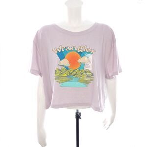 Wrangler Short Sleeve Cropped Purple Graphic Tee Womens XL